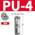 304 Stainless Steel Pneumatic Quick Connect Fitting PG PU 4 6 8 10mm for Air Compressor Gas Pipe Hydraulic Plug-In 10-50PCS