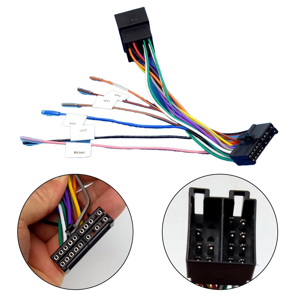 20-Pin Cable Adapter To ISO Wiring Harness Adapter 20-Pin ISO Car Radio Power Supply Adapter Cable Motherboard