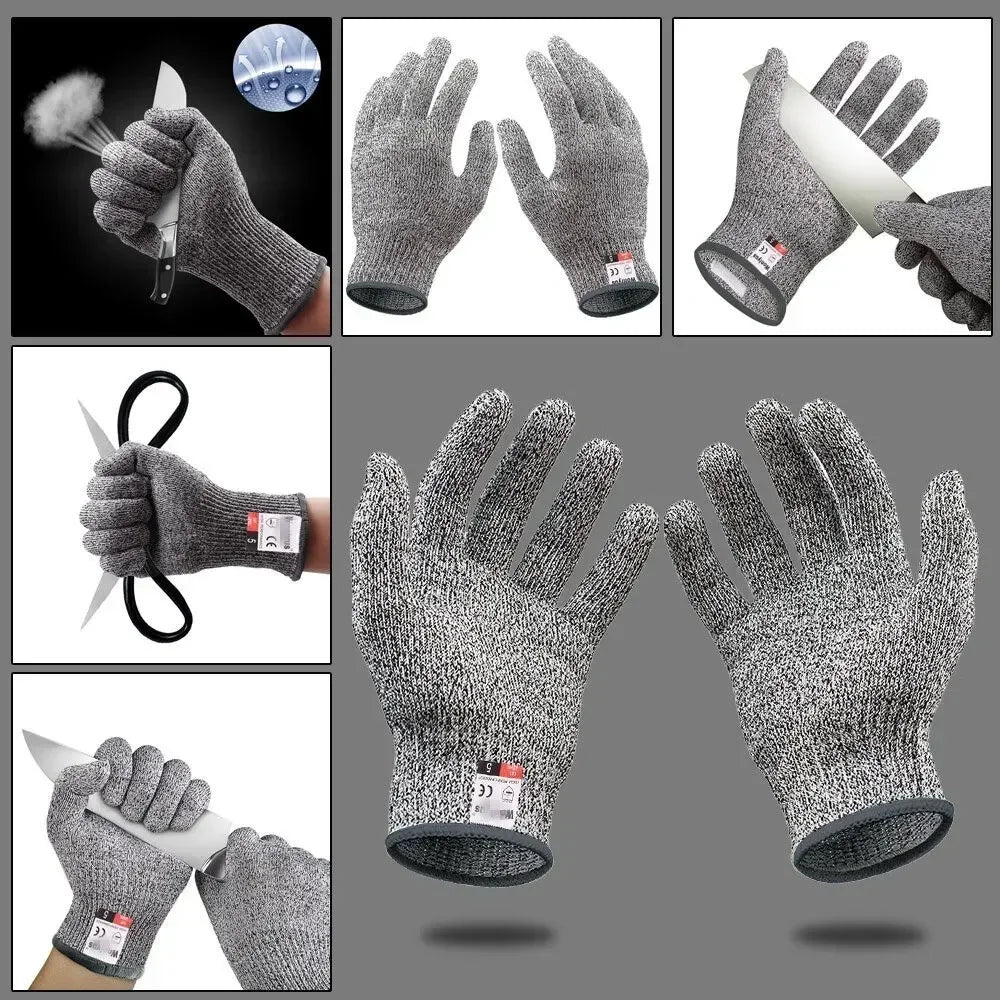 Grade 5 Cut Resistant Gloves Kitchen HPPE Scratch Resistant Glass Cutting Safety Protection for Gardeners Amagi