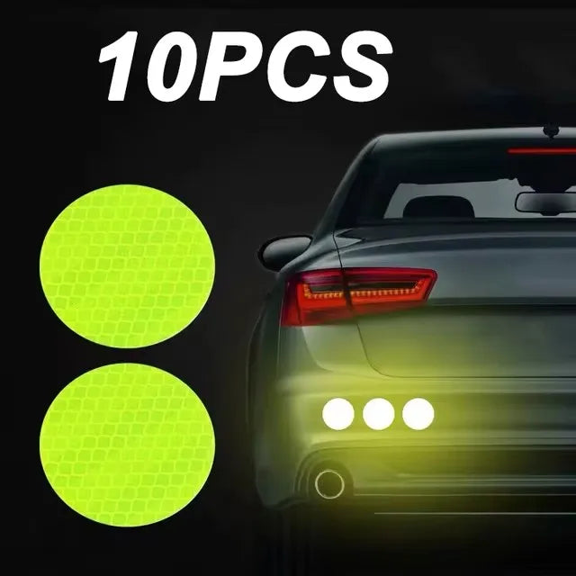 10pcs/set Car Bumper Reflective Safety Strip Stickers Car Reflective Sticker Reflective Warning Safety Tape Stickers Decals