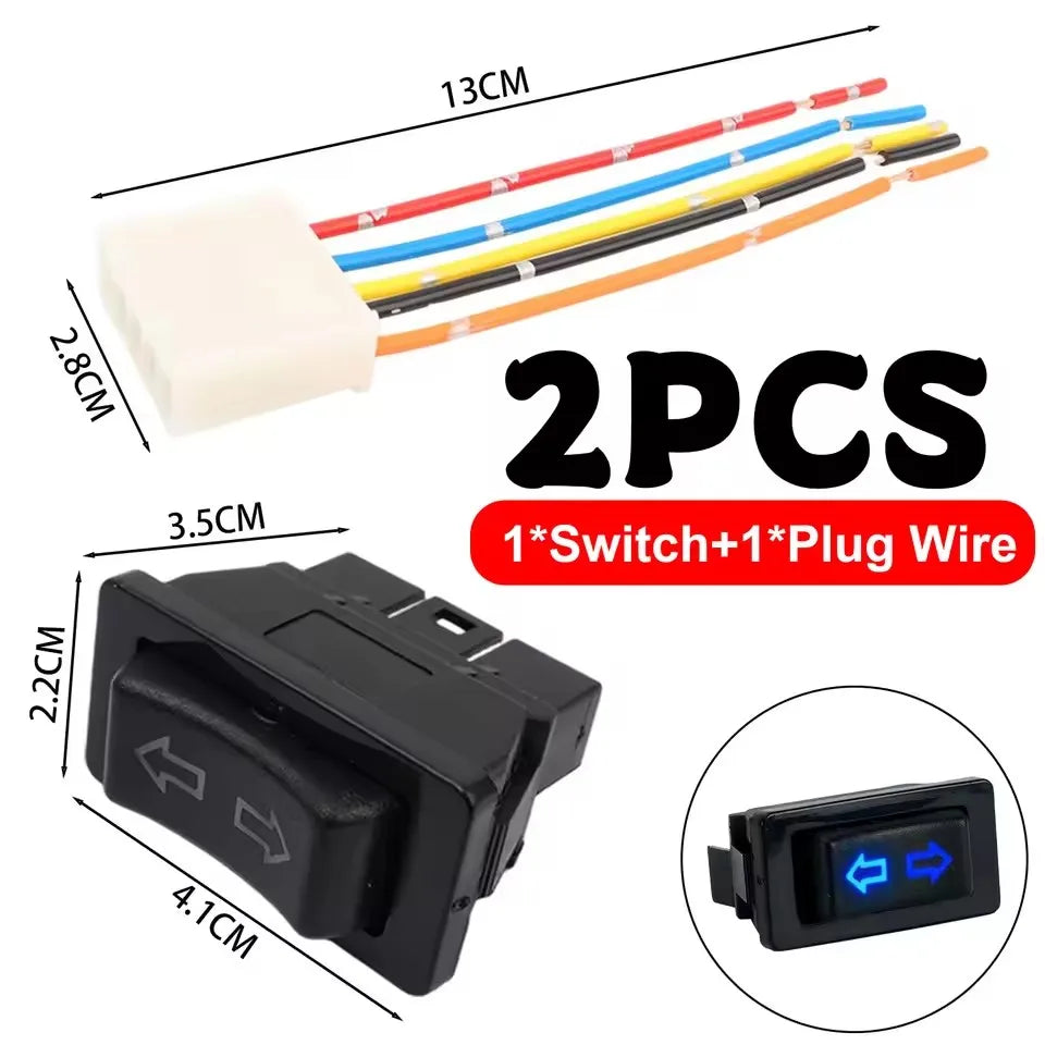 Universal Auto Power Window Switch Glass Lifting Control Button 12V 20A 5 Pin Rocker Toggle Blue Red LED Light Car Interior Kit