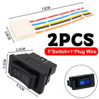 Universal Auto Power Window Switch Glass Lifting Control Button 12V 20A 5 Pin Rocker Toggle Blue Red LED Light Car Interior Kit