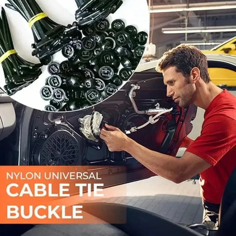 Nylon Cable Tie Buckle Universal Car Fender Trunk Engine Guard Panel Wire Management Secure Auto Fastener Screw Replacement Clip