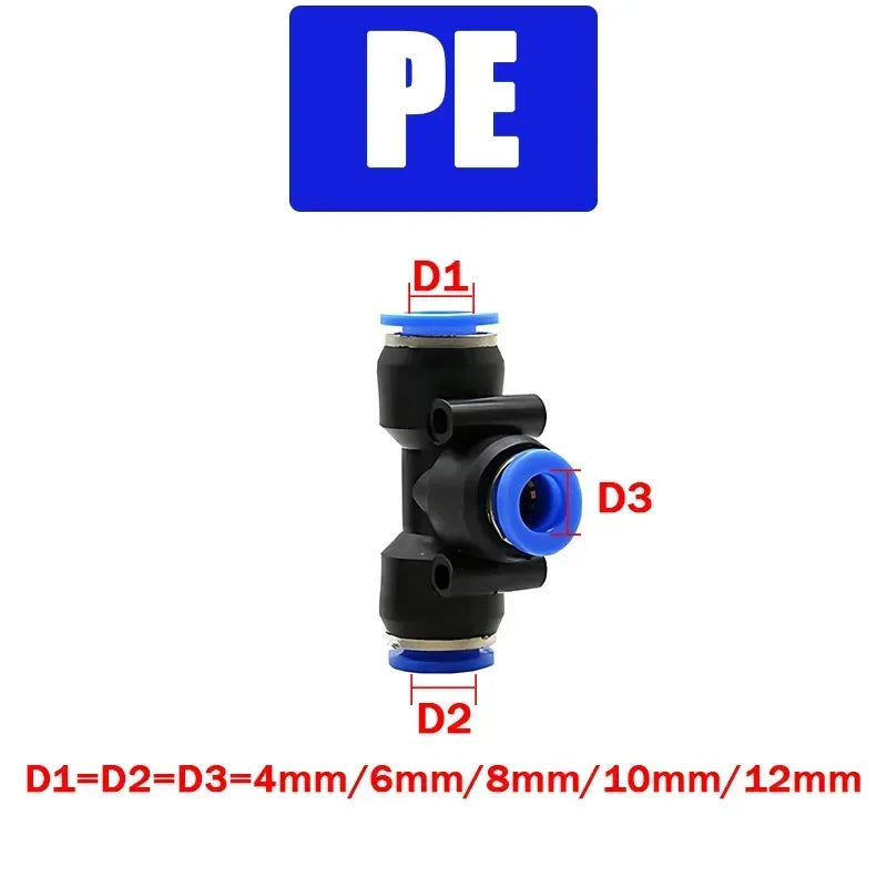 Pneumatic Fitting Tube Connector Fittings Air Quick Water Pipe Push In Hose Quick Couping OD 4mm 6mm 8mm 10mm 12mm Multiple type