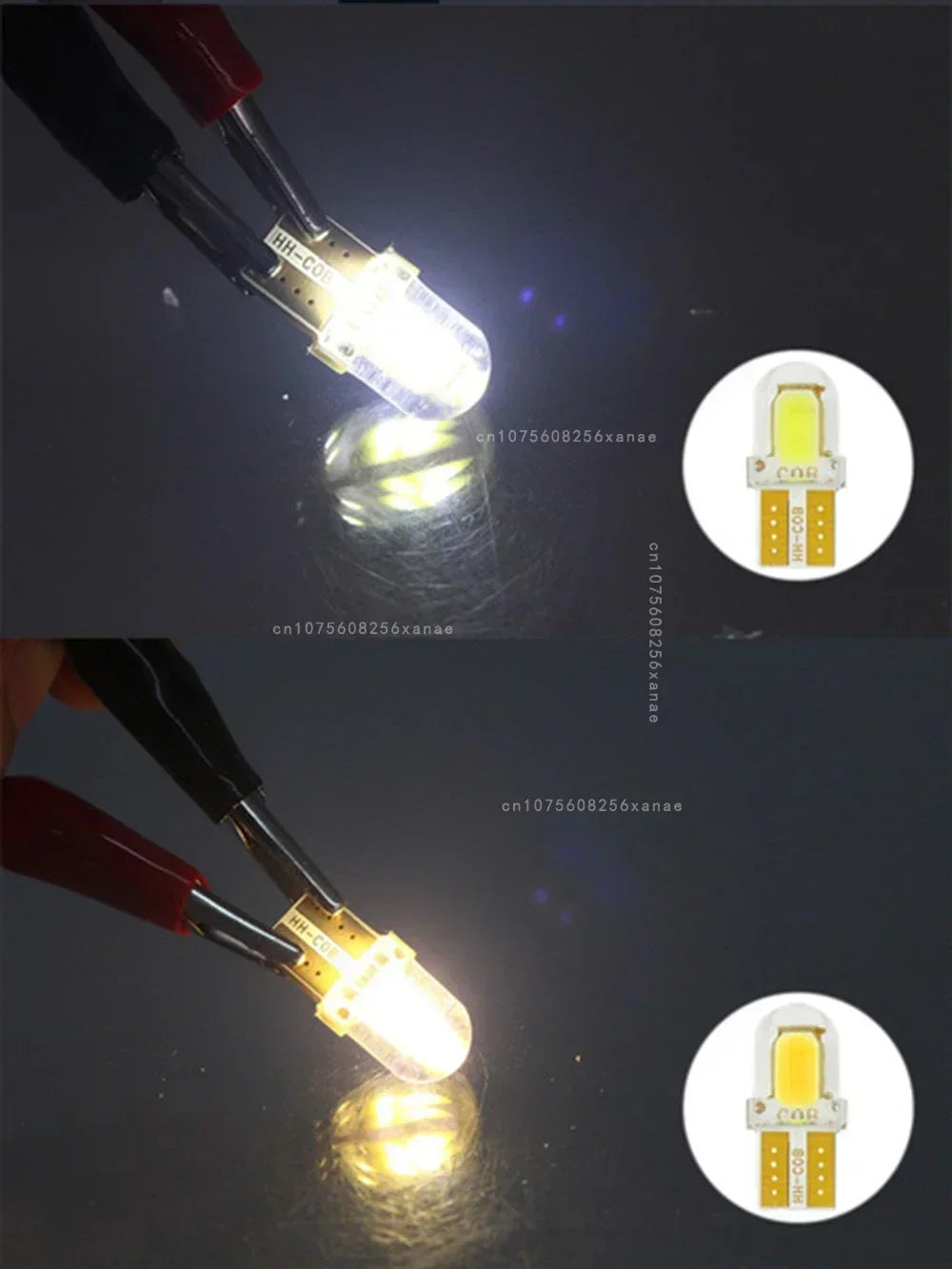 10pcs Car Interior Lamps T10 194 168 W5W COB 4 SMD LED CANBUS Silica Bright White Wedge Clearance License Light Bulbs Car Amagi