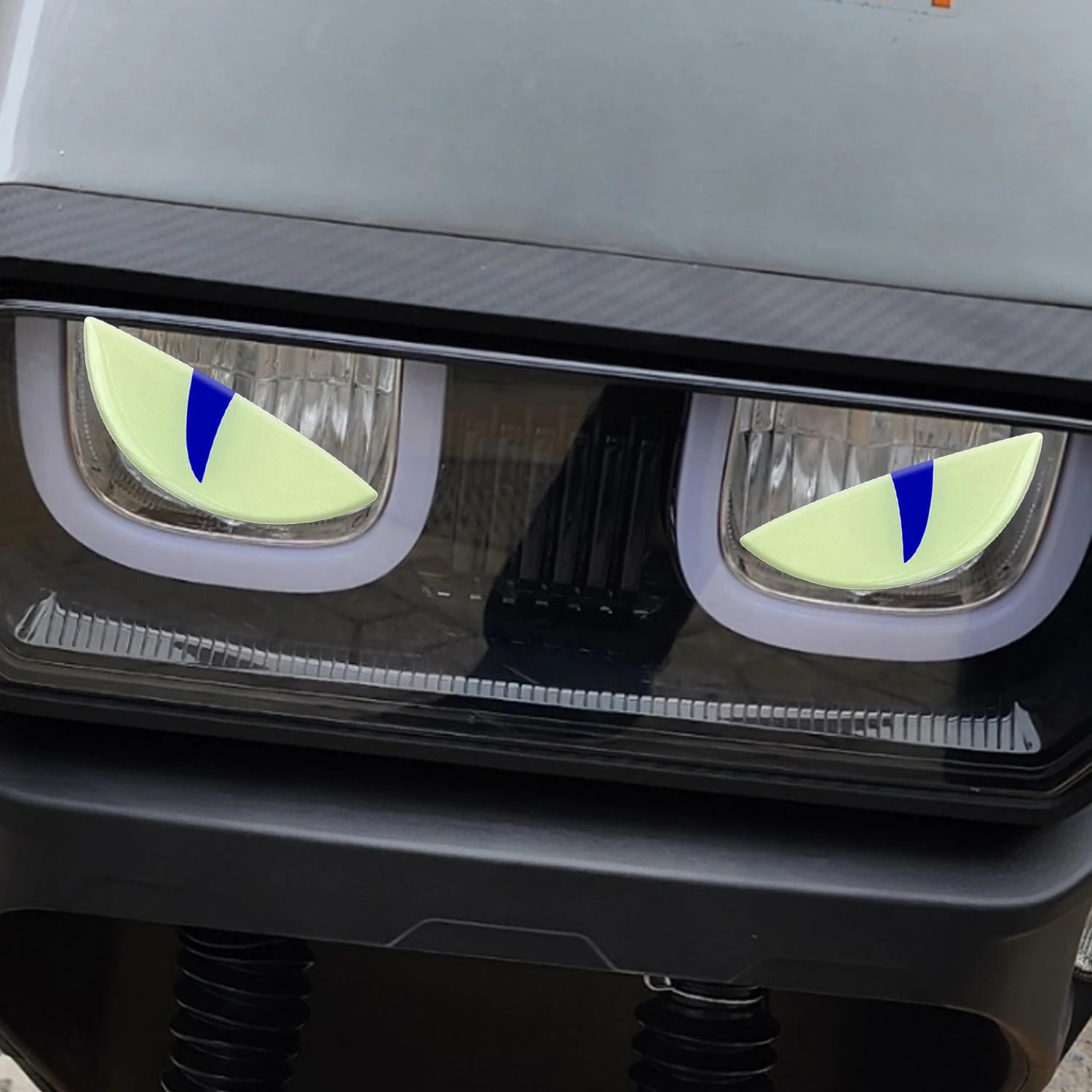 Compact Night Light 3D Devil Eye Stickers Motorcycle Electric Scooter Modified Decorative Front Stickers Windshield Stickers