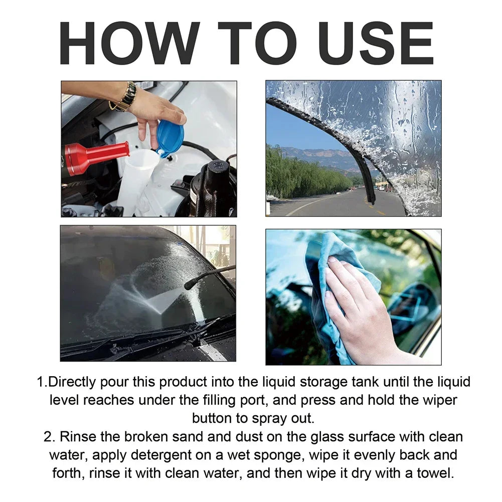 150ml Car Glass Oil Film Remover - Windshield Cleaner, Stain & Rain Scratch-Free Wiper Fluid Amagi