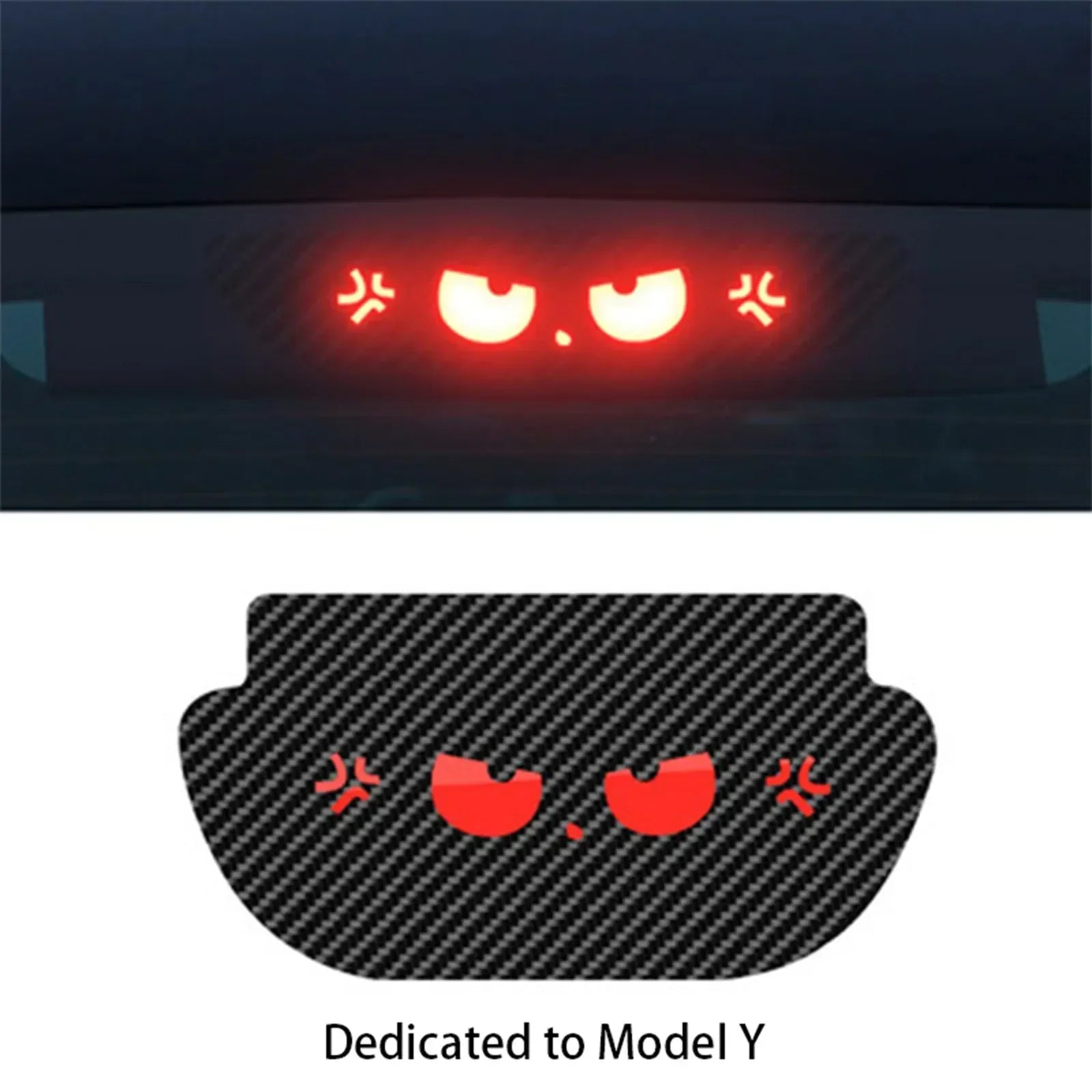 For Tesla Model 3 Highland Car High Mounted Taillight Brake Lamp Car Brake Projection Board PVC Tail Light Emblem Stickers Amagi