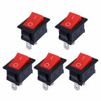 Push Button Switch 21x15mm SPST 2Pin 6A 250V KCD11 Snap-in on/Off Rocker Switch 21MM*15MM Black Red and White 10/5Pcs