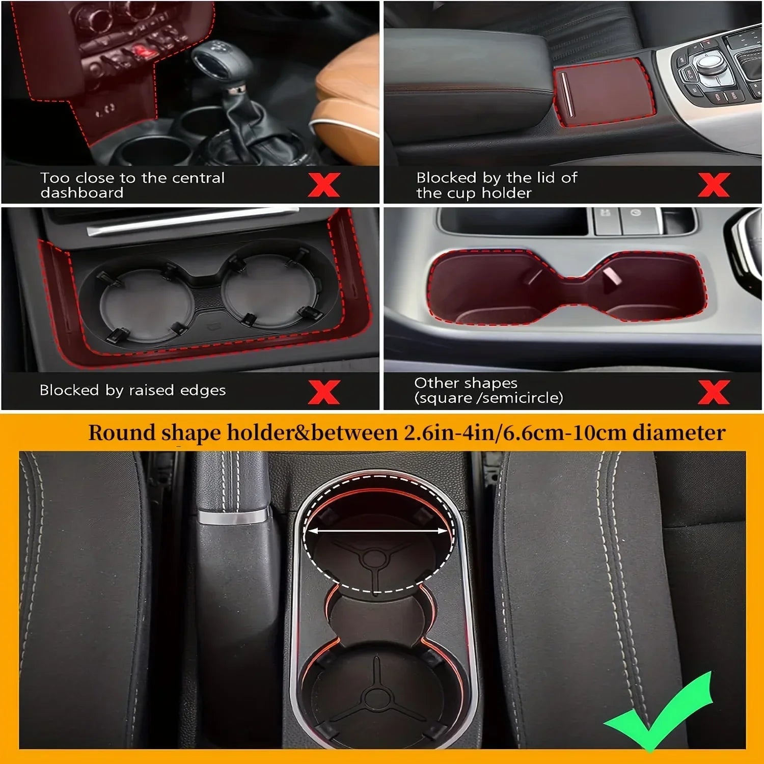 Cup Holder for Cars Large Adjustable Car Holder Expander Vehicle Mounted Universal Model Cups Holder Auto Storage Supplies Amagi