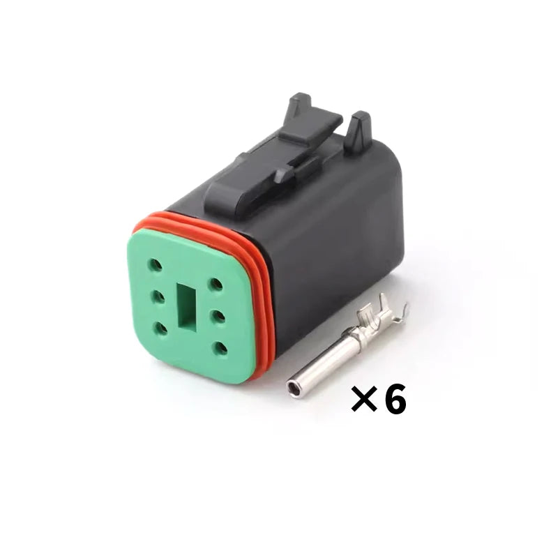 DT06-2S/DT04-2P Deutsch black connector Automotive waterproof wiring harness plug 12PB connector rubber shell with terminal