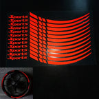 12pcs Motorcycle Bicycle Wheel Rim Stripe Wheel Decal Tape Sticker 18-21 Inch Sport Reflective Rim Tape Tire Stickers