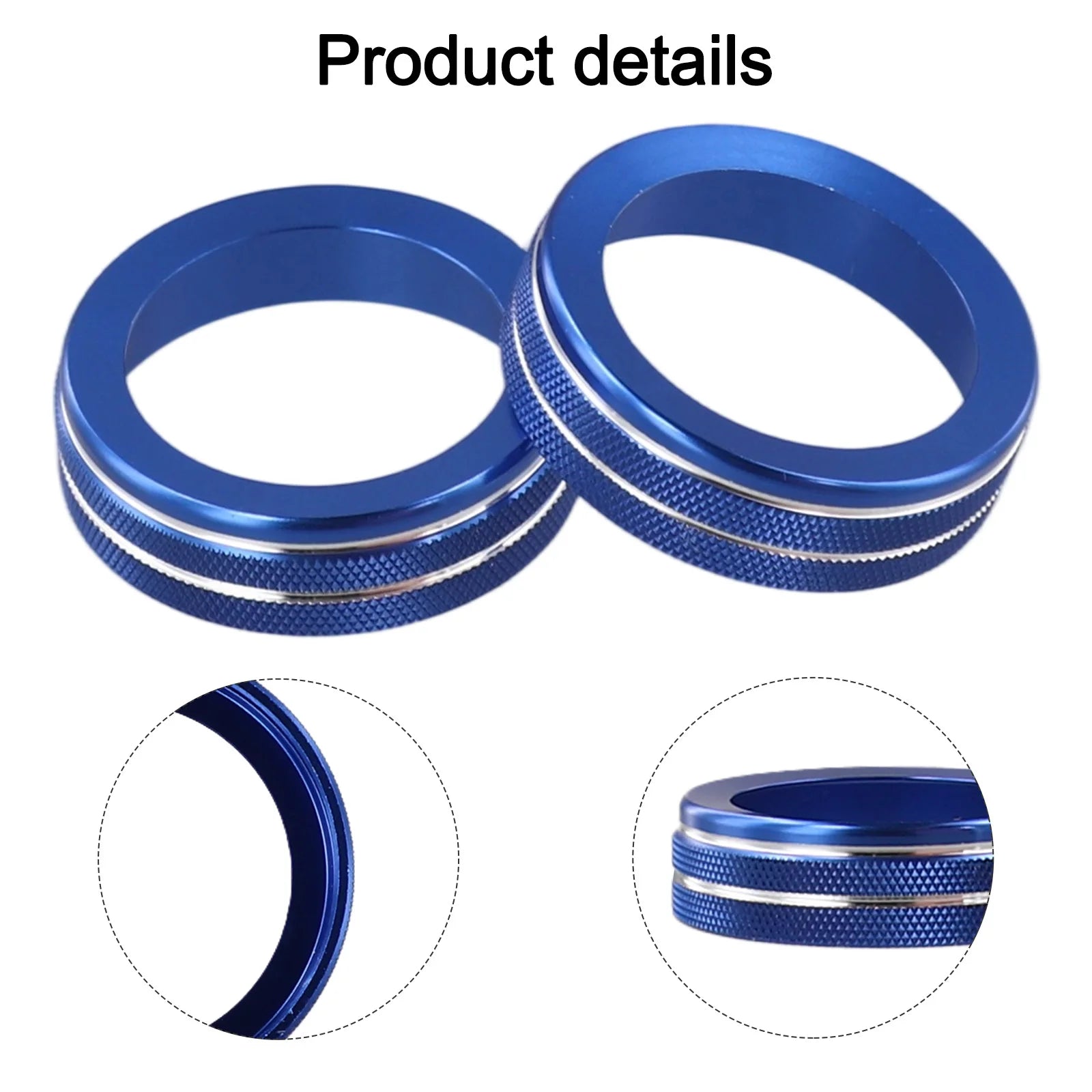 2pc AC Volume Control Switch Knob Trim Cover Ring For Ford For Explorer 2020-2025 Volume Knob Cover Switch Trim Car Styling Trim