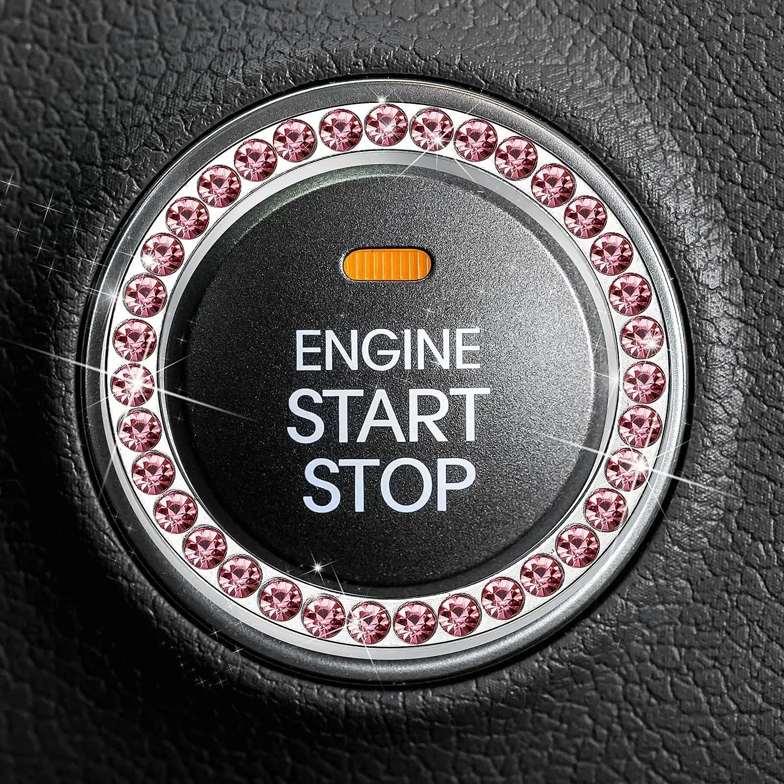 Universal Car Start Switch Button Decorative Diamond Rhinestone Ring Auto SUV Car Decorative Interior Accessories Amagi