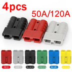 4Pcs  50A/120A Quick Connect Plug Kit - Silver Plated Copper Connector for 12-36V Winch/ATV/Trailer Wiring