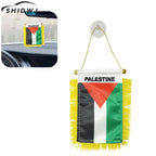 1Pcs Palestine Small Hanging Flag Double Sided Tassel With Sucking Disc Car Windows Decoration Hanging Flag Mini Pennant