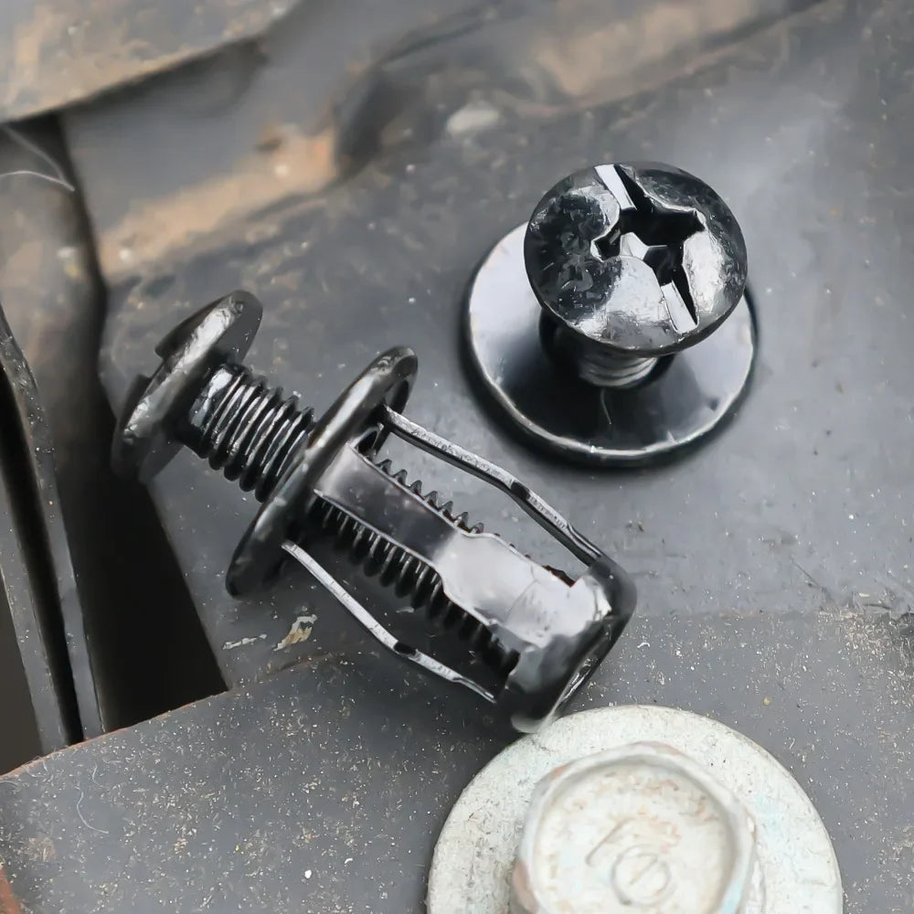 Universal Car License Plate Screws Mounting Kit M4 M5 M6 Auto Fastener Expansion Nuts Carbon Steel Black Bolts for Bumper Frame