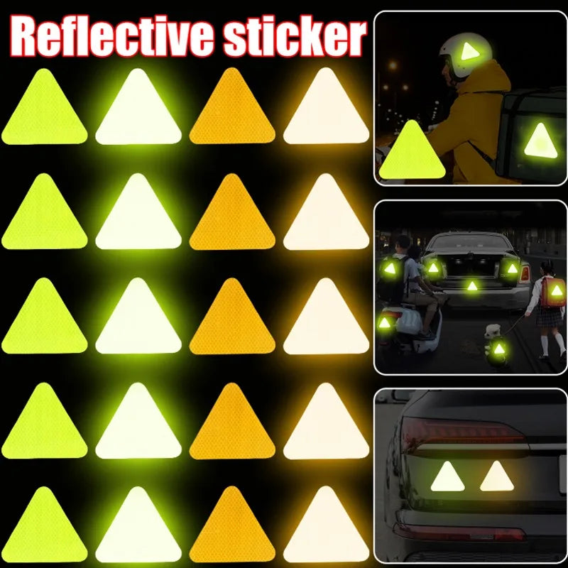 1-4Pcs Safety Reflective Sign Board Reflective Sticker Warning Triangle Warning Reflector Truck Stop Warn Sign Plate Rear Light