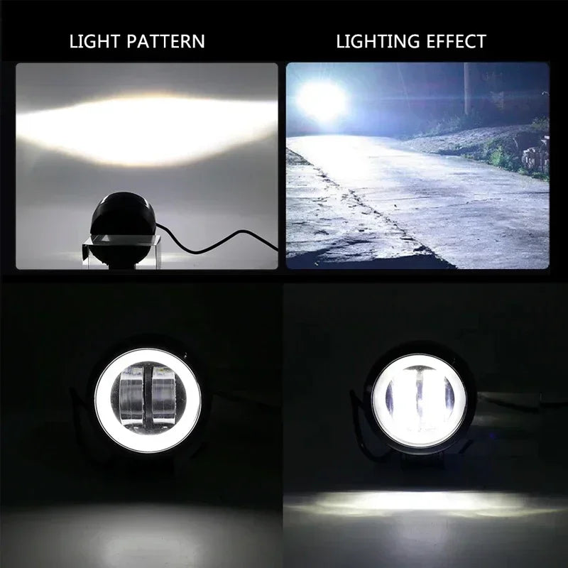 Motorcycle LED Angel Eye Work Light Bar Spot Lamp Offroad Car Boat Truck SUV Pickup 12V 24V Driving Fog Lamp Headlight Amagi