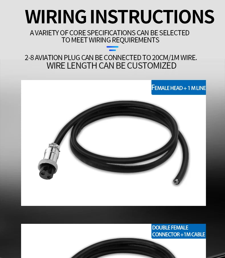 1PCS GX12 Auto Waterproof Connectors 2-7 Pins with Power Cable Line Socket Plug—Suitable for Industrial Machinery and Equipment