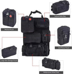 6pcs/set Universal Car Backrest Wall Hang Seat Back Storage Bag Organize Molle Panel with 5 Detachable Pouch,Outdoor Campe Hike
