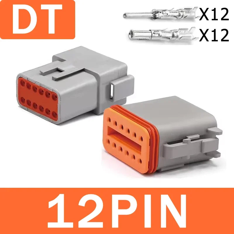 1Set Deutsch DT Series Multi-Pin Bundle (2P/3P/4P/6P/8P) | 22-16AWG Sealed Plug & Socket for Auto Electronics Upgrade DT04-2P