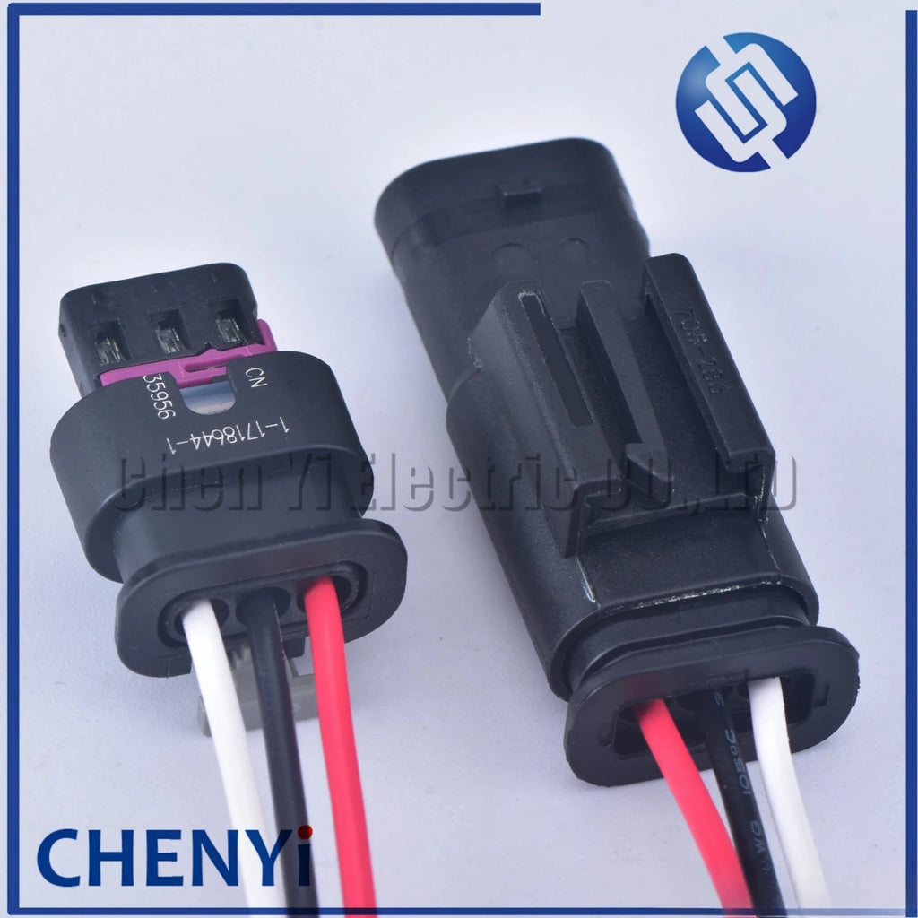 3 Pin PDC Parking Sensor Plug Connector For PASSAT A1 A3 A4 A6 A7 Q5 Q7 R8 4F0973703 1718653-1 4F0 973 703 With 15cm wire