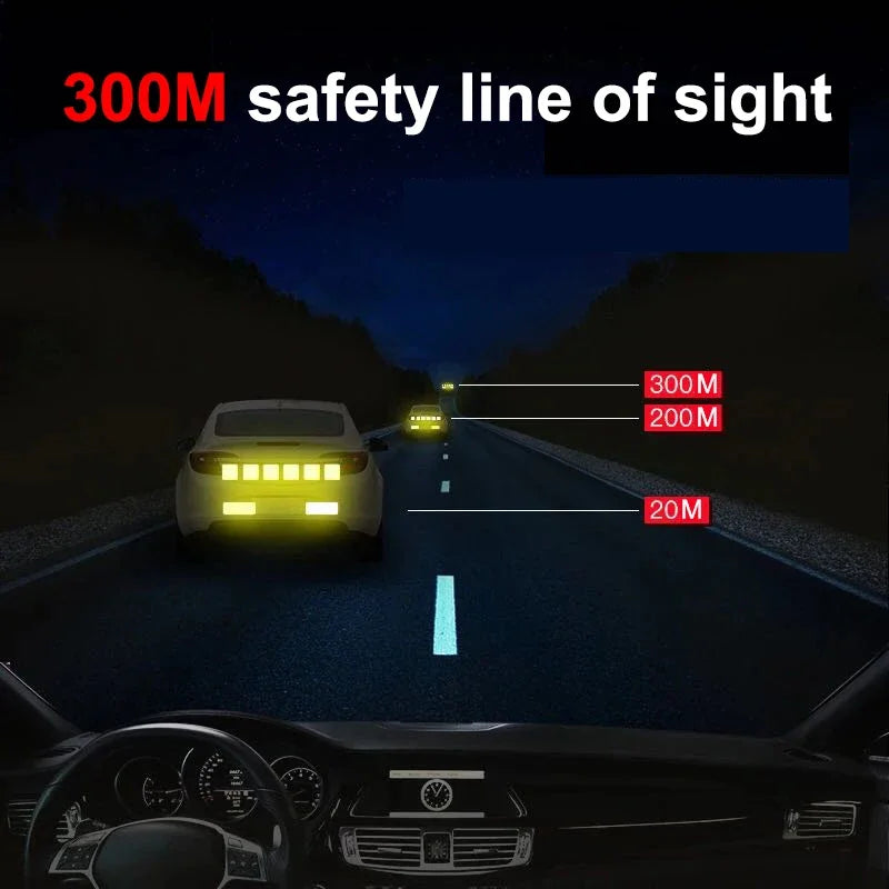 10pcs Car Bumper Reflective Stickers Reflective Warning Strip Tape Secure Reflector Stickers Decals Accessories