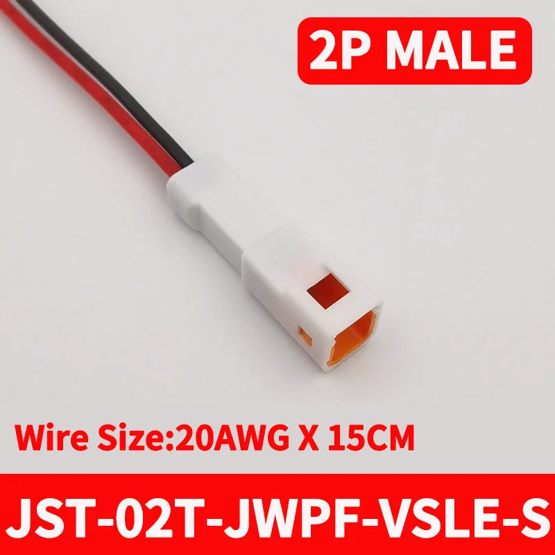 5/20 SETS JST02T/02R-JWPF-VSLE JWPF Series Male Female Plug Docking Harness Mini Car Motorcycle With 20AWG 15CM Wire Connector