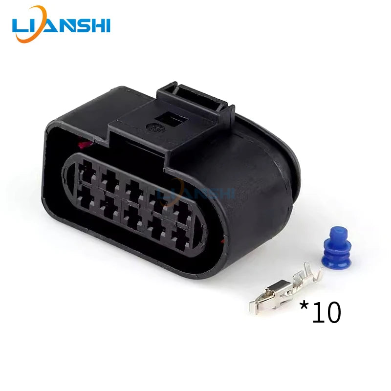 Applicable to Volkswagen halogen headlight 10p plug 1J0973835, male and female 1J0973735, wiring harness DJ7105A-3.5-11/21