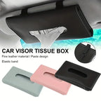Car Tissue Box PU Leather Car Sun Visor Hanging Tissue Box Holder Auto Interior Storage Organizer Napkin Holder Accessories New