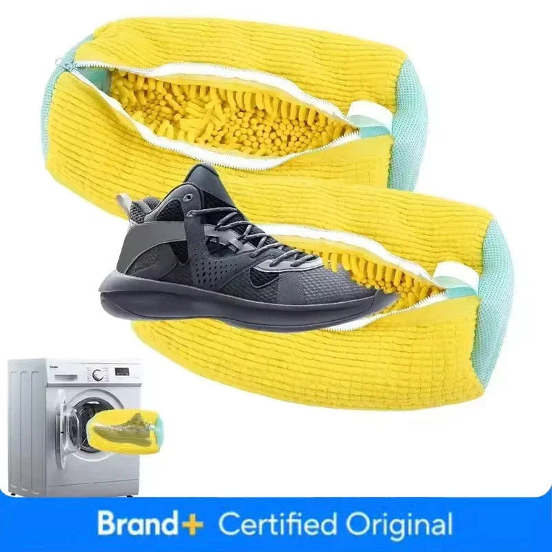 1-2PCS Wash Shoes Bag Padded Net Laundry Shoes Protector Fluffy Fibers Polyester Washing Shoes Machine Laundry Bag Drying Amagi