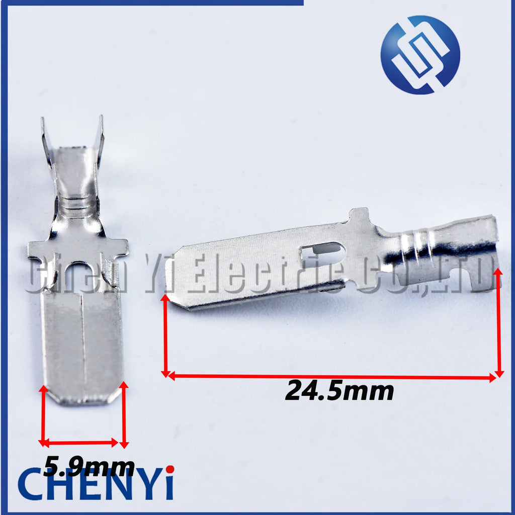 50 Pcs H62 Brass Tinned auto connector wire crimp loose pin loose terminals ST740253-3 8230-4040 8230-4050 8230-4060 DJ6118-6.3B