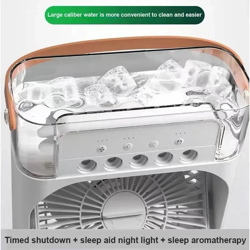 Super Cooling Desktop Small Fan Spray Air Conditioning Fan Cooling Miracle Air Cooler Dormitory Small USB Electric Fan Amagi