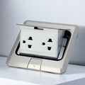 Floor Pop-Up Electrical Outlet 15A – Stainless Steel Countertop Waterproof Socket with Golden Cover