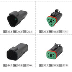 DT06-2S/DT04-2P Deutsch black connector Automotive waterproof wiring harness plug 12PB connector rubber shell with terminal