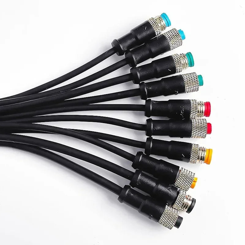 5/20PCS M9 2 3 4 5 6 Pin DC Electric Bicycle Butt Joint Plug waterproof female male Connector Wiring Scooter Brake Cable 20CM