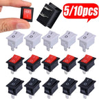 Push Button Switch 21x15mm SPST 2Pin 6A 250V KCD11 Snap-in on/Off Rocker Switch 21MM*15MM Black Red and White 10/5Pcs