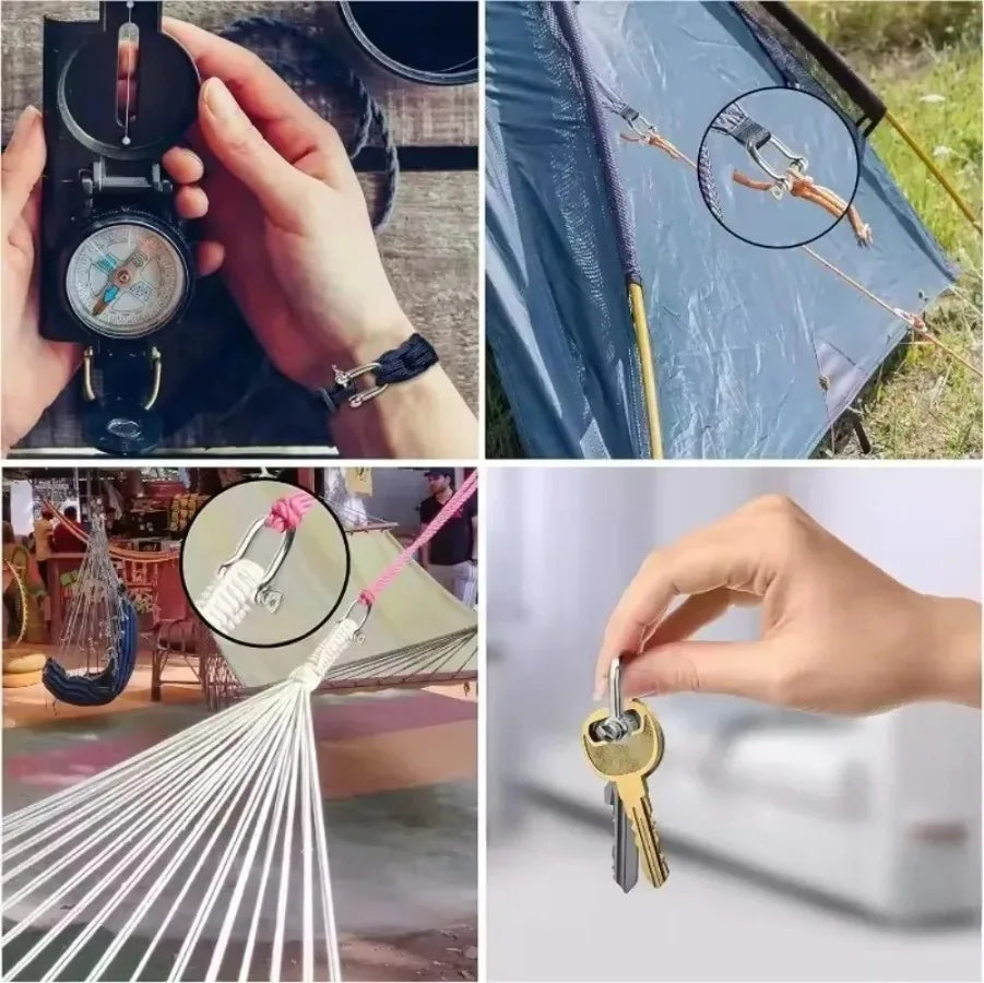 Stainless Steel D Ring Shackle HeavyDuty Ship Rigging Mooring Tow Recovery Clip Boat Vehicle Rope Chain Connector Metal Fastener