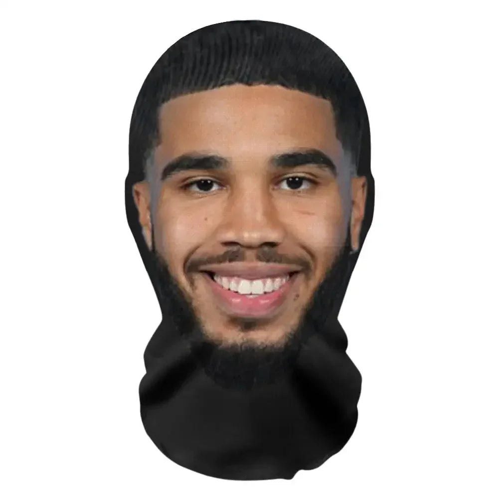 3D Black Knitted Mask Full-Face Design with Breathable Mesh Hood Suitable for Halloween Festival Sports Events Role-Playing