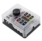 Fuse Box 6 Way Blade Fuse Block Holder Waterproof M5 Stud With LED Indicator Light For Auto Car Boat Turck Marine 12V 32V Amagi