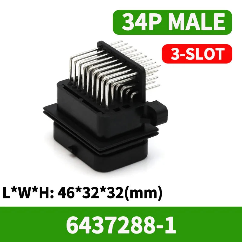 1/5/50PCS AMP Type ECU Automotive Board End Connector Waterproof Socket Harness Plug PCB Panel Flame Retardant 26P 34Pin 1437290