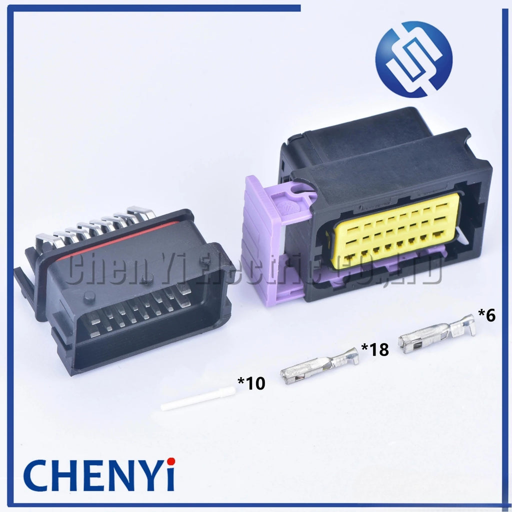 1 kits set 24 pin way aluminum single hole automotive  ecu box with matching connector and Pin 211PC249S0005 211PC249S8005