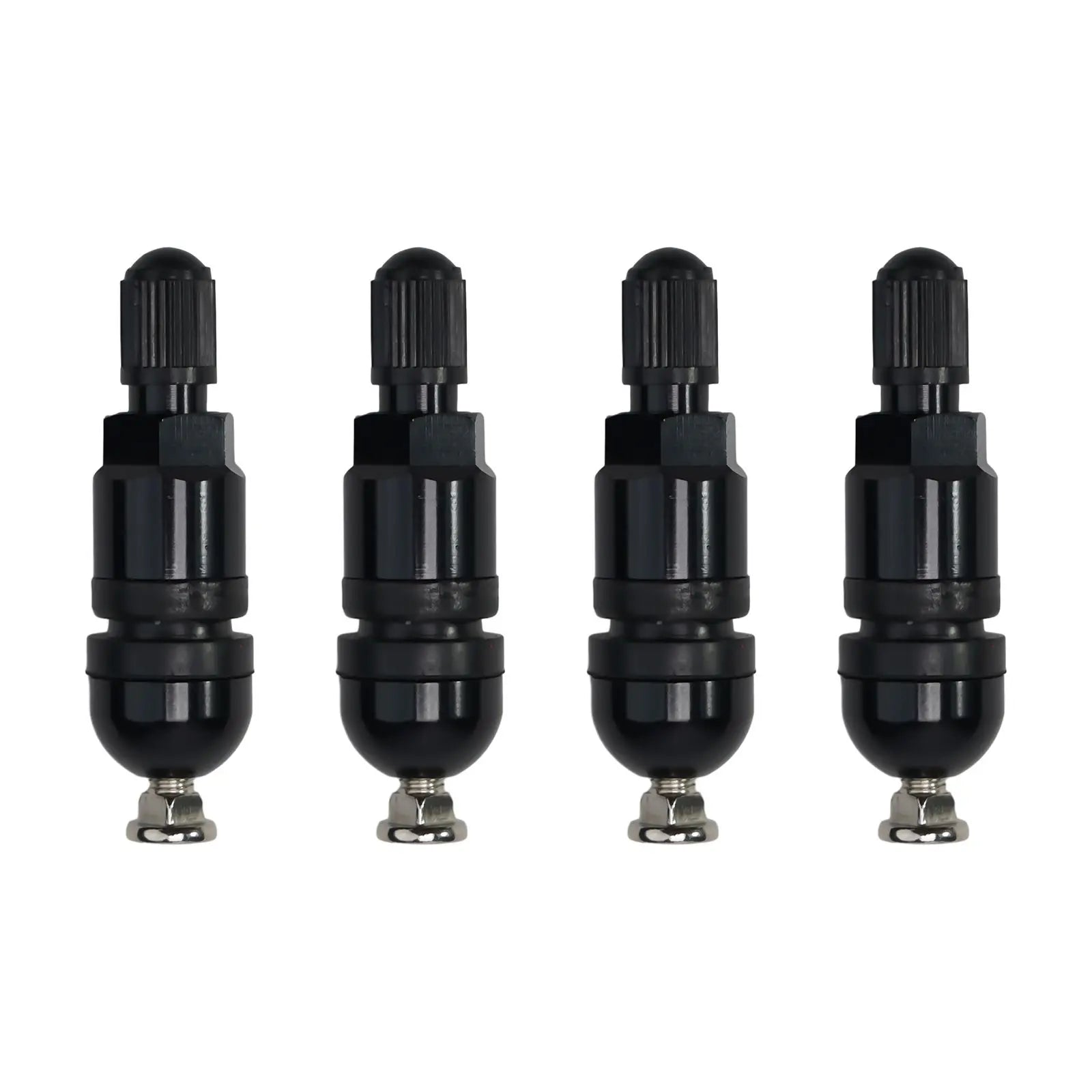 4pcs TPMS Tire Pressure Sensor Valve Stem Repair Kit For BMW 5 Series Black Tire Pressure Sensor Valve Stem Repair Kit