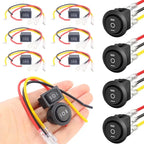 1/2PCS 12V Round Rocker Switch DC SPDT Circle Toggle Switch with Wires for Auto Marine Boat Switches Modified 3 Pin ON Off ON