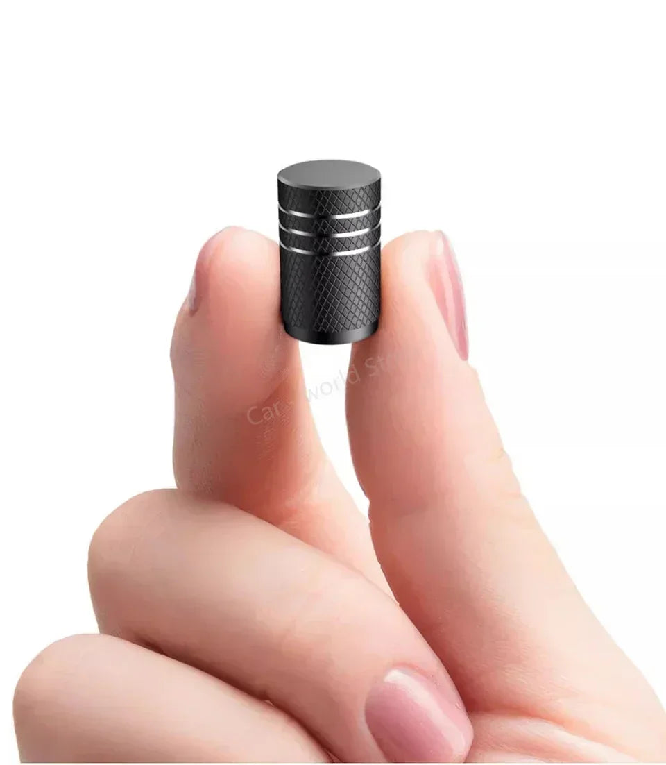 4Pcs Black Silver Car Tire Valve Stems Cap Knurling Style Tire Valve Cap Aluminum Tire Wheel Stem Air Valve Cap for US Schrader