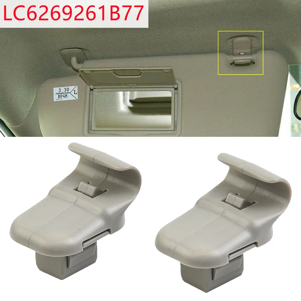 2 Pcs Car Grey Sun Visor Clip For Mazda 3 5 6 CX 7 CX 9 RX 8 MPV Car Sun Visor Clip Gray Interior Hanger Hook Clip Bracket