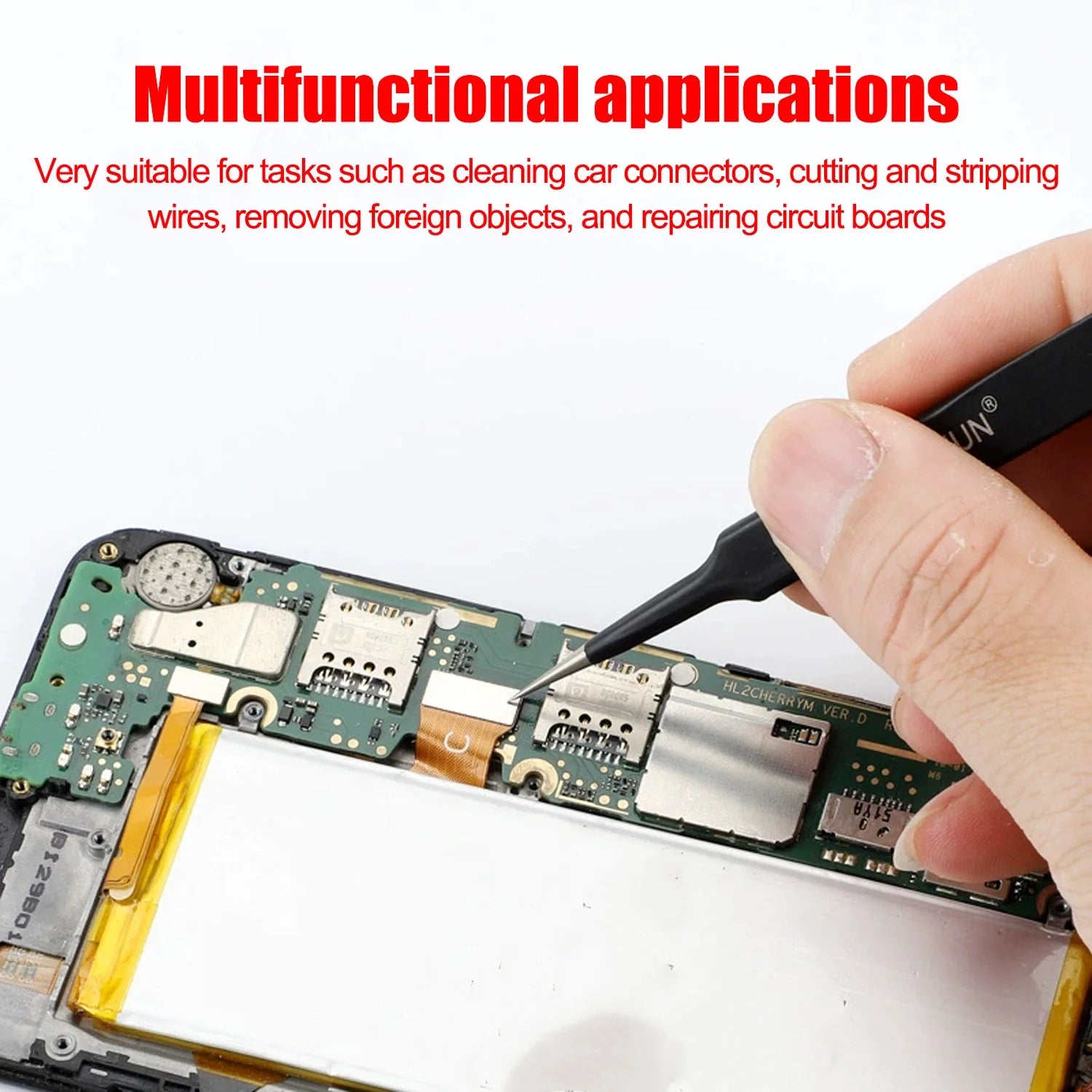 Anti-Static Stainless Steel Tweezers Precision Maintenance Industrial Electronic Repair Tool Car Body Sheet Metal Repair Tools