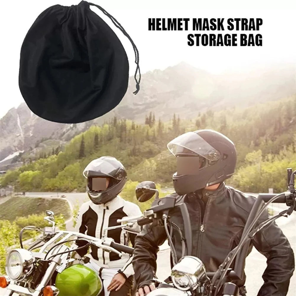 1pc Helmet Protective Drawstring Helmet Bag Pocket Black Dust Proof Helmet Bag Plush Soft Drawstring Pocket Helmet Storage Bag