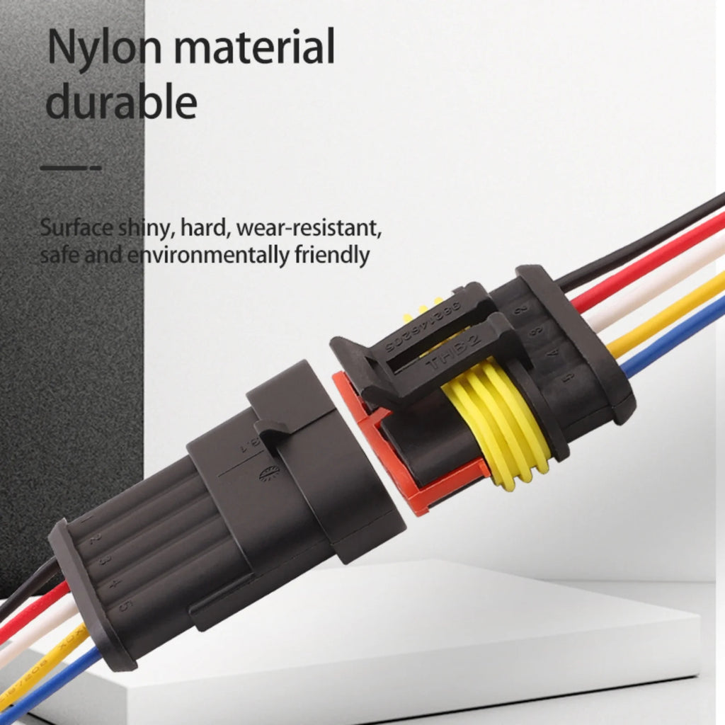 AMP 5-PIN Waterproof 1.8mm Male Female Connectors Plug Wire 18 AWG Harness For Car Motorcycle 282107-1 282089-1